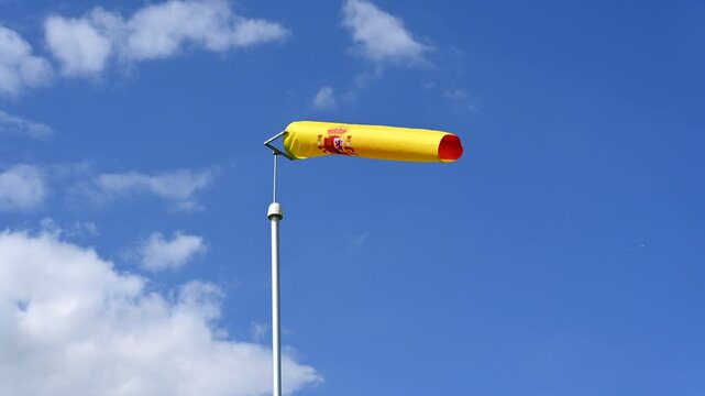 windsock in the colours of spanish national flag