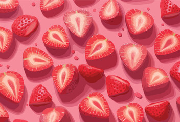 seamless pattern with strawberry