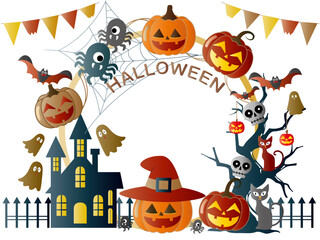 ハロウィン■ハロウィン＆モンスターのフレーム	

