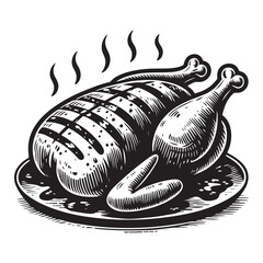 Broiled chicken vector image