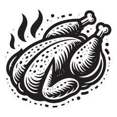Broiled chicken vector image