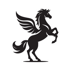 Pegasus vector silhouette clip art logo design illustration