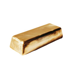 Gold Bar: Precious Metal Ingot, Bullion Investment, Wealth Symbol on white background