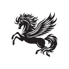 Pegasus vector silhouette clip art logo design illustration