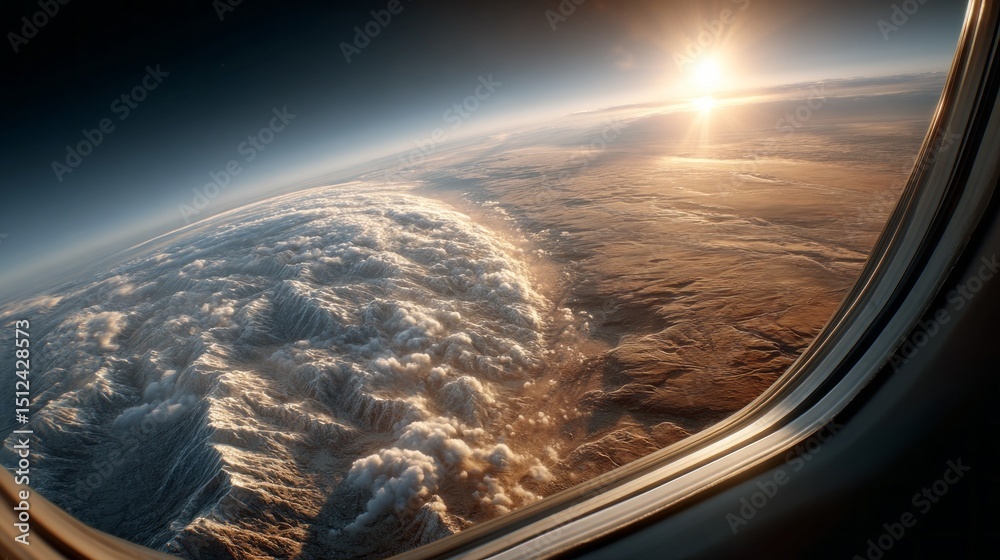 Poster this captivating view shows earth from a spacecraft cockpit, highlighting the intricate cloud format
