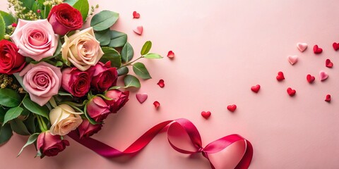 Rose buquet card Design with Blank Space for Text, Logo, or Advertisement