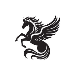 Obraz premium Pegasus vector silhouette clip art logo design illustration