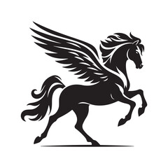 Pegasus vector silhouette clip art logo design illustration