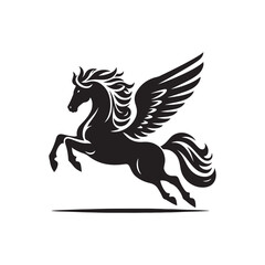 Pegasus vector silhouette clip art logo design illustration
