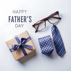 Minimal Fathers Day Greeting Template With Tie
