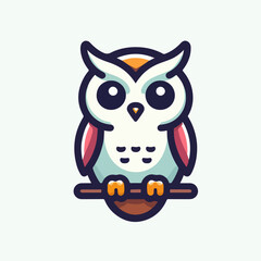 Naklejka premium owl vector illustration white background
