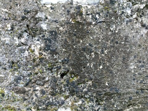 Weathered Stone Wall with Moss and Natural Erosion Texture. Close-up texture of a weathered stone wall with moss and erosion patterns, perfect for backgrounds and design projects