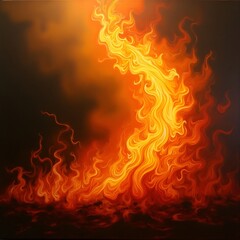 Fototapeta premium Flammen von einem Feuer vor einem schwarzen Hintergrund