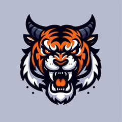 angry tiger head vector illustration