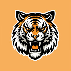 Obraz premium angry tiger head vector illustration