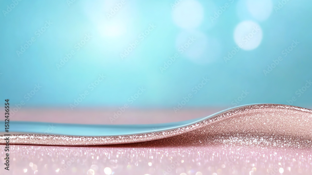 Poster a soft pink surface shimmering under a gentle blue light, creating a dreamy and calming atmosphere p
