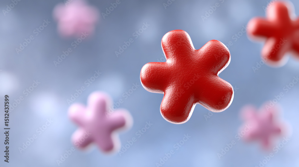 Aufkleber A vibrant close-up of colorful abstract shapes floating in a dreamy background, perfect for modern design projects.