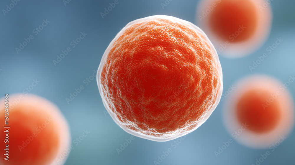 Poster abstract image of red cells, representing cellular structures in biology, showcasing intricate detai