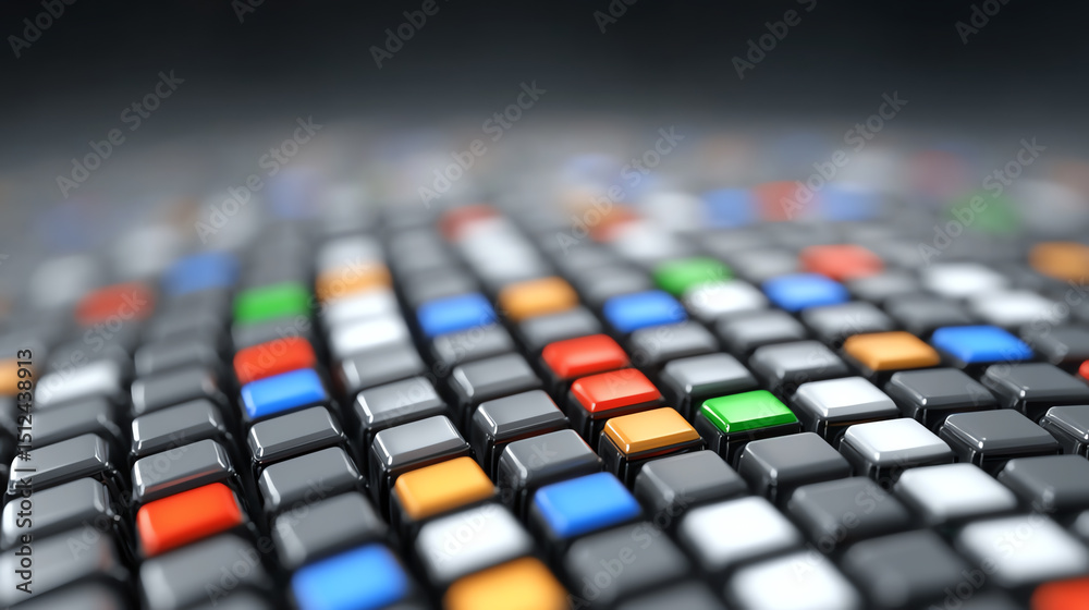 Aufkleber Colorful abstract blocks create a vibrant pattern, showcasing creativity and modern design in digital art.
