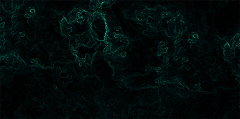 Abstract texture with deep emerald green wisps  smoke or energy black background. Glowing tendrils with complex, tangled network of organic, vein-like patterns, resembling electric currents or cosmic 