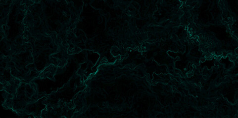 Abstract texture with deep emerald green wisps  smoke or energy black background. Glowing tendrils with complex, tangled network of organic, vein-like patterns, resembling electric currents or cosmic 