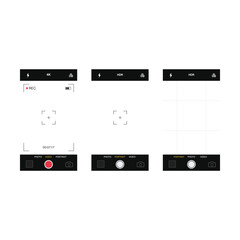 Mobile Phone Camera Interface Mobile App Application Photo Video Screen Set Vector Design.