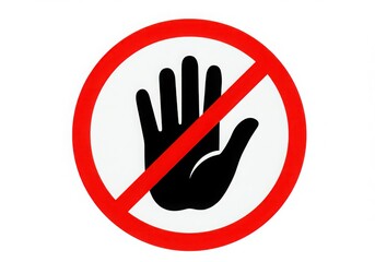 No entry hand sign isolated on transparent background