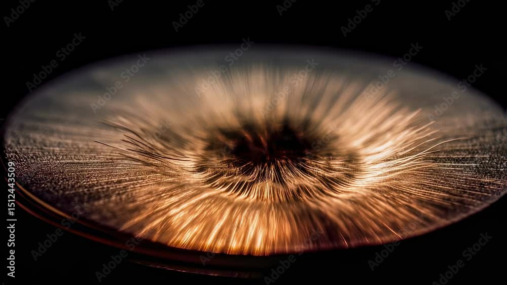 Poster light explosion showcasing pressure wave interacting with tungsten surface, creating unique textured