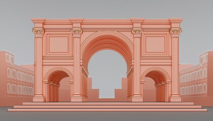 Fototapeta premium 3d arch block illustration