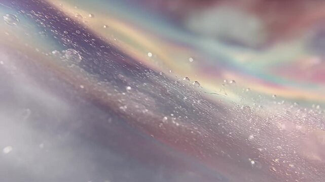 Viscous clay slip is extruded into water, creating mesmerizing patterns and textures with bubbles and sediment, revealing subtle gradients and hues
