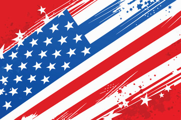 Bright and Bold Red White and Blue Grunge Texture with Distressed Elements Ideal for Patriotic Designs Backgrounds or Layered Effects