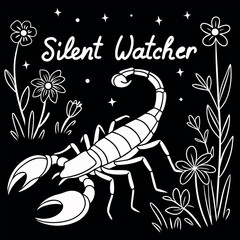 Embrace your inner mystique with this "Silent Watcher" t-shirt featuring a captivating scorpion design surrounded by flowers. Perfect for nature lovers and astrology enthusiasts alike.