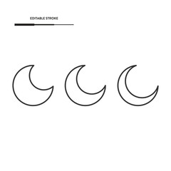 Obraz premium Moon and Crescent Icon Set Vector Design.