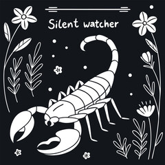 Embrace your inner mystique with this "Silent Watcher" t-shirt featuring a captivating scorpion design surrounded by flowers. Perfect for nature lovers and astrology enthusiasts alike.