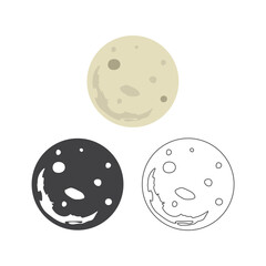 Moon Icon Set Vector Design.