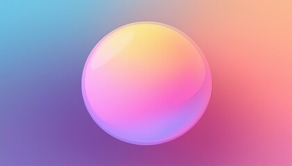a holographic pastel colored gradient sphere in pink purple and yellow vibrant gradient banner with bright glow gradient background illustration