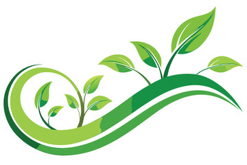 Elegant Wavy Green Spring Background with Flowing Lines and Subtle Gradients Perfect for Nature Themed Designs and Refreshing Visuals in