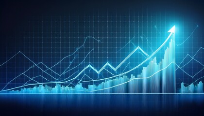 graph finance chart diagram on economy background with growth financial data concept