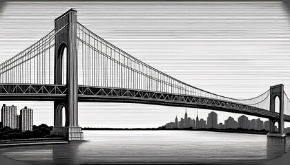 Obraz premium throgs neck bridge new york city black and white image