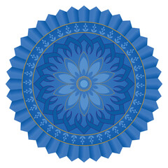 Radiant Blue Floral Mandala Rosette