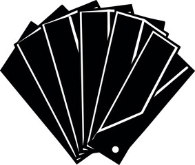 black and white vector fan set