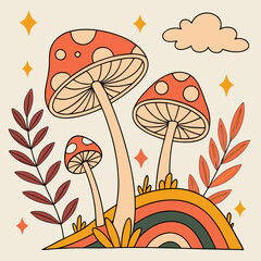 Obraz premium vector illustration of mushrooms