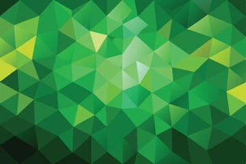Abstract green mosaic background texture with geometric shapes creating a modern and vibrant design suitable for various creative projects and