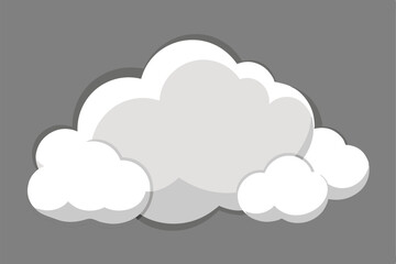 Vector illustration of white clouds on a gray sky background perfect for adding a serene and calming atmosphere to your