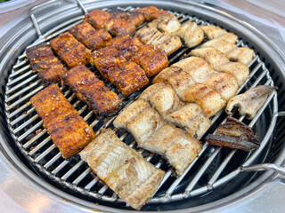 Korean bbq food. Grilled eel