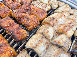 Korean bbq food. Grilled eel