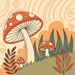 mushrooms in the forest