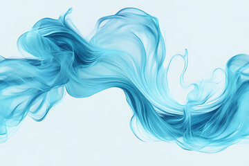 Elegant blue flowing abstract shape on light background. Airy, fluid motion resembling silk or smoke, perfect for modern designs, branding, beauty concepts, and artistic or tech-inspired visuals.
