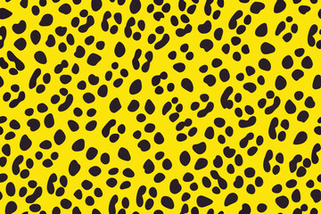 Seamless leopard print pattern vector illustration featuring a repeating design of wildcat spots in various colors suitable for textile and