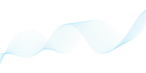 Abstract vector background with blue wavy lines. Blue wave background. Blue lines vector illustration. Curved wave. Abstract wave element.	